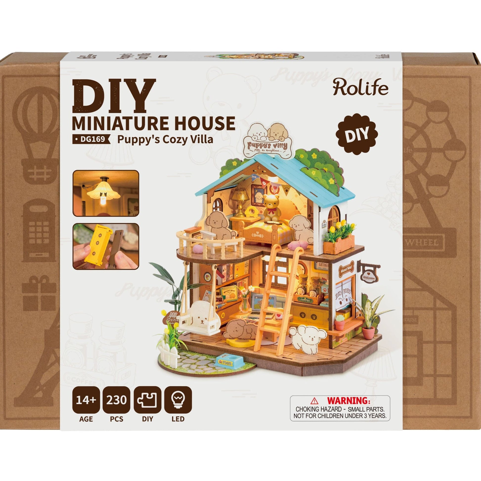 DIORAMA - Puppy's cozy villa - Miniature DIY DG169 Boutique Rolife Robotime 