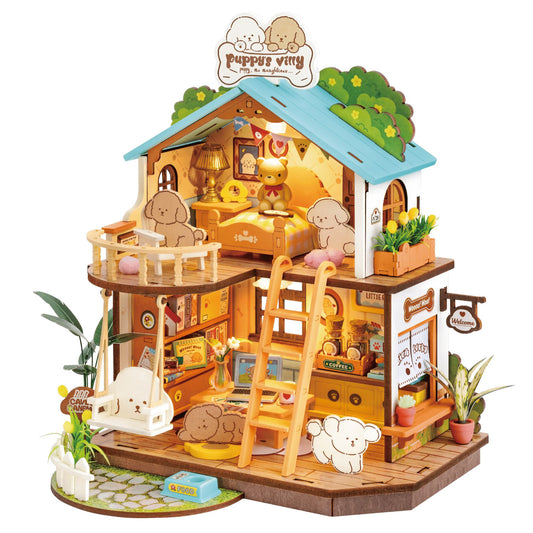 DIORAMA - Puppy's cozy villa - Miniature DIY DG169 Boutique Rolife Robotime 