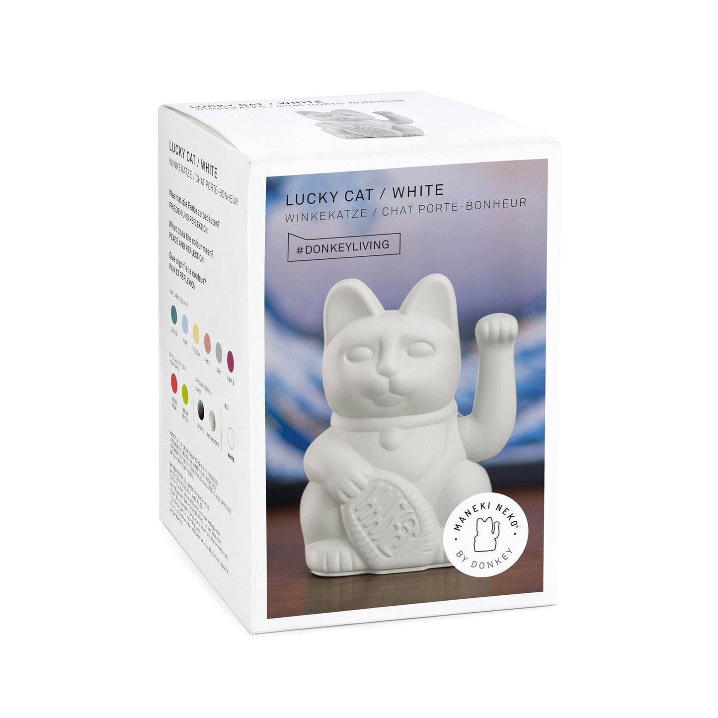 Lucky Cat Maneki Neko blanc- Paix Boutique Donkey 