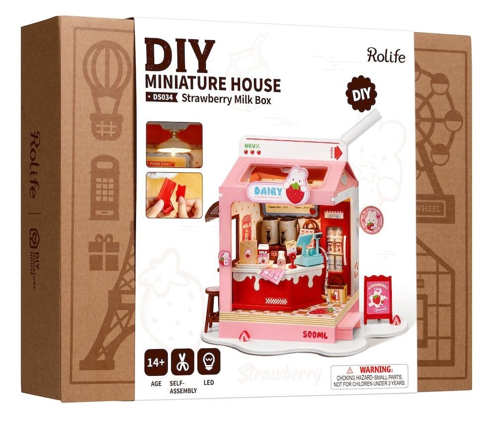 Tiny house - Strawberry milk box - Miniatures DIY DS034 - Missa Arles