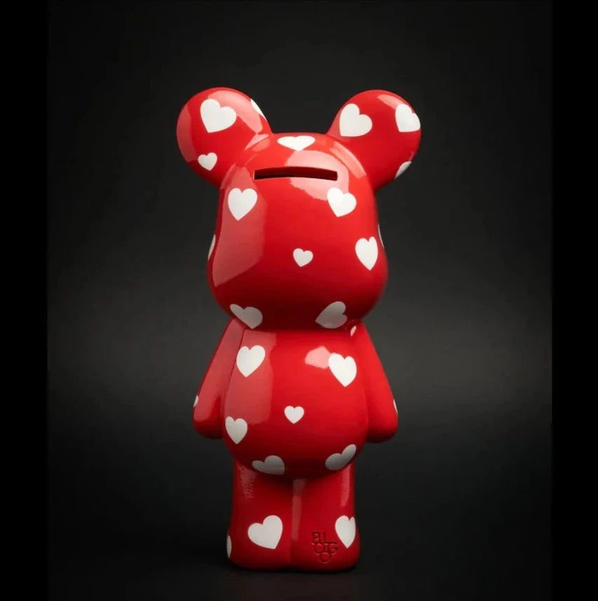 Tirelire Teddy Coeur Rouge 24 cm Boutique Blogo 